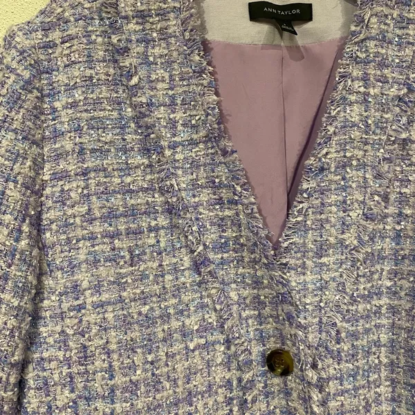 Fringe Tweed Cardigan Jacket Size 8 EUC - Image 3