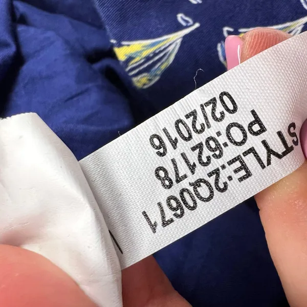Vineyard Vines Cotton Boating Dress Navy Sailboats Strapless Sheath Size 2 - Image 11