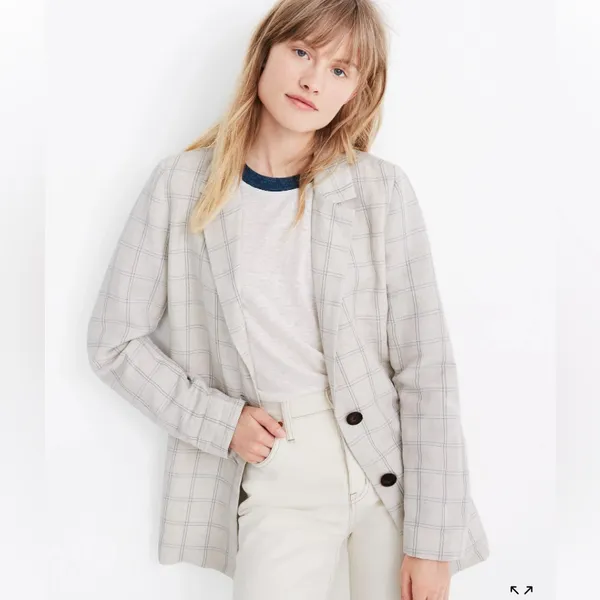 NWT Madewell Dorset Blazer in Windowpane - Image 2