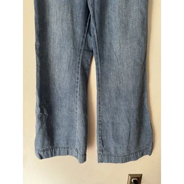 Free People High Rise Wide Leg Braided Jeans Women’s Size 28 Medium Blue - Image 4
