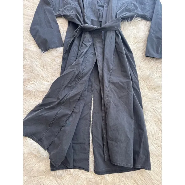 Skims Woven Lounge Long Robe Ash Size Small - Image 8