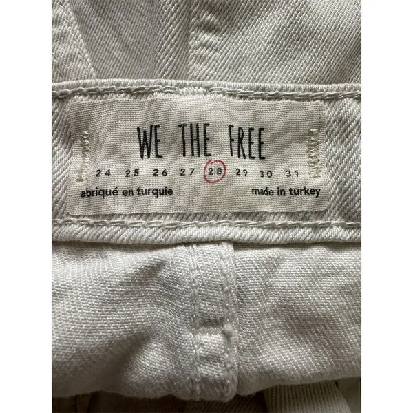 We The Free Women's Khaki Denim Mini Skirt Size 28 Casual Distressed EUC - Image 5