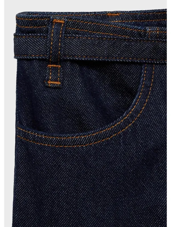 Mango Rinse-Wash Wide Leg Jeans with Belt NWT Mara Open Blue Size 4 - Image 5