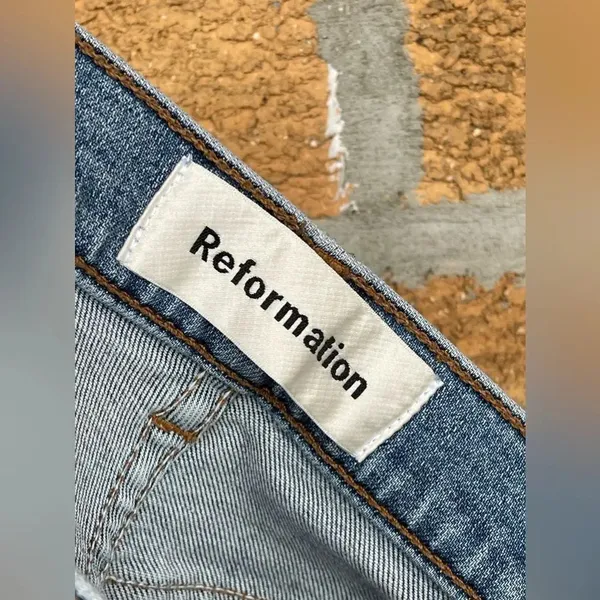 Reformation High Skinny Crop Jeans Patch Pockets 27 - Image 4