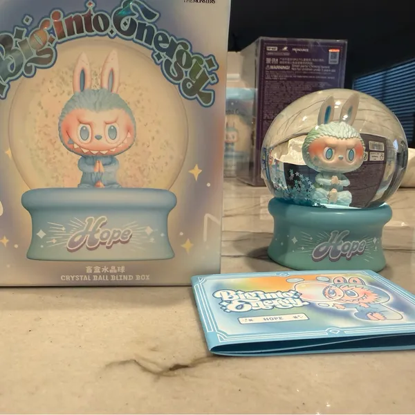 Pop Mart Labubu Big Into Energy Crystal Ball - Hope Snow Globe New - Image 7
