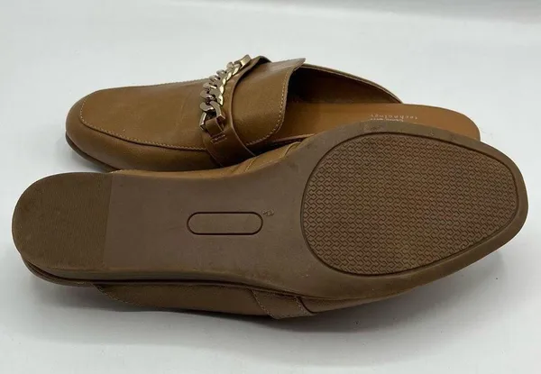 Kim Rogers Brown Emersyn Mules With Gold Chain Accent - Image 8