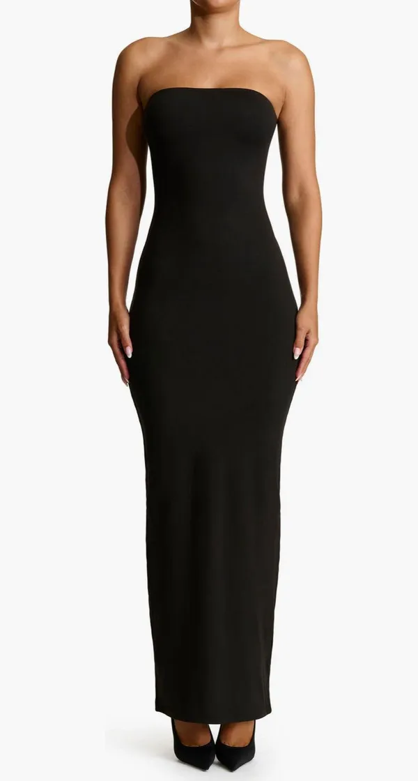 Naked Wardrobe Strapless Shirred Sheer Mesh Body-Con Dress Small - Image 4
