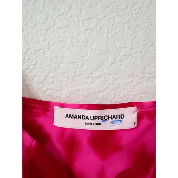 Amanda Uprichard Ansonia Tie Dye Asymmetrical Mini Dress Pink Orange Size Small - Image 4