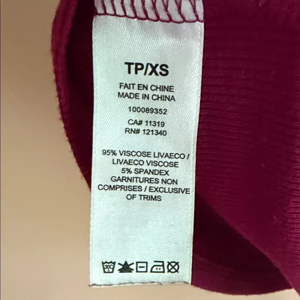 Garage Scoop Neck Ribbed Short Sleeve Tee in Burgundy - Image 6