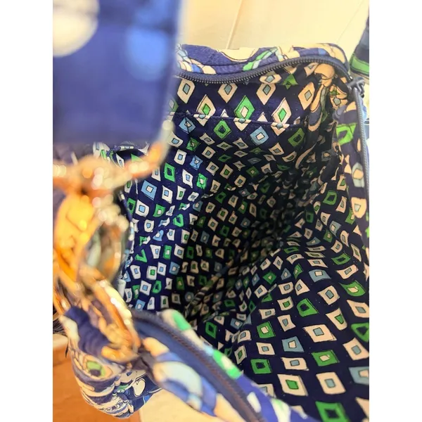 Vera Bradley Mediterranean Blue Messenger Crossbody Purse Bag - Image 7