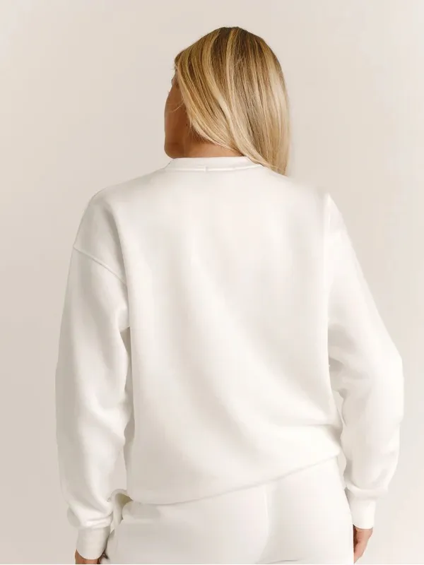 Six Stories BRIDE Embroidered White Crewneck Sweatshirt - Image 6