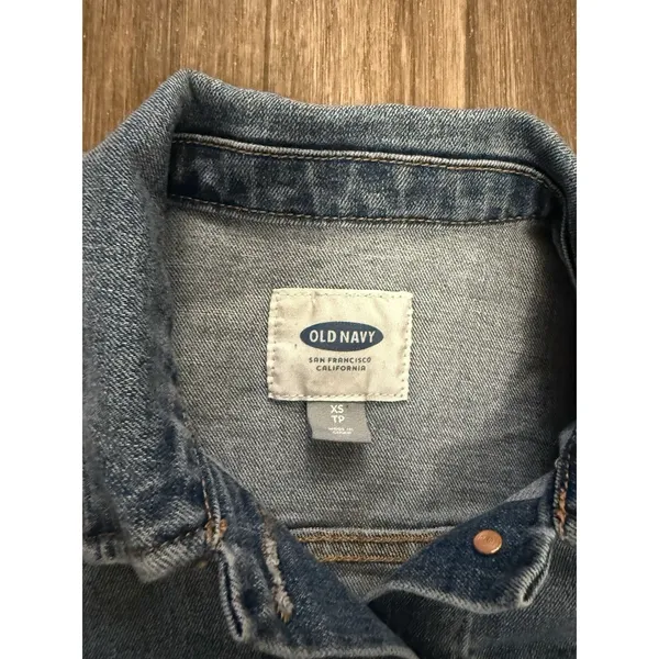 Old Navy Jean Jacket Womens Size Small‎ Blue Denim Button VTG Y2K - Image 2