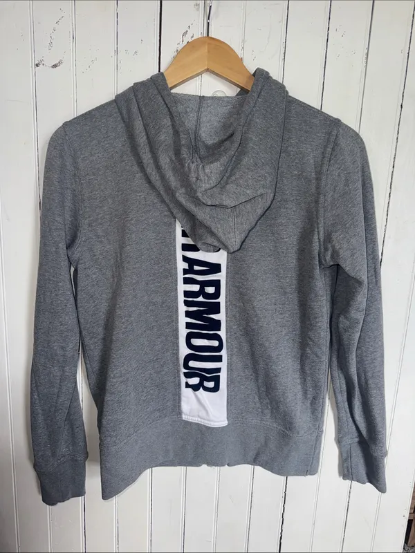Under Armour Zip Up Hoodie Grey Size XS - Image 6