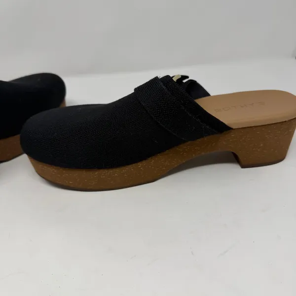 Rothy's The Platform Clog Black Knit Gold Buckle Women Size 11.5 - Image 7