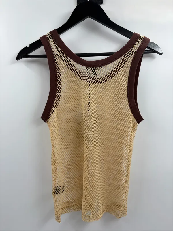 Current mood dolls kill mesh beige brown summer sleeveless tank top size xl NWT - Image 7