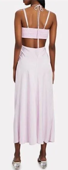ALC Frank Sienna Cut-Out Satin Midi Dress in Light Pink Size US 0 - Image 2