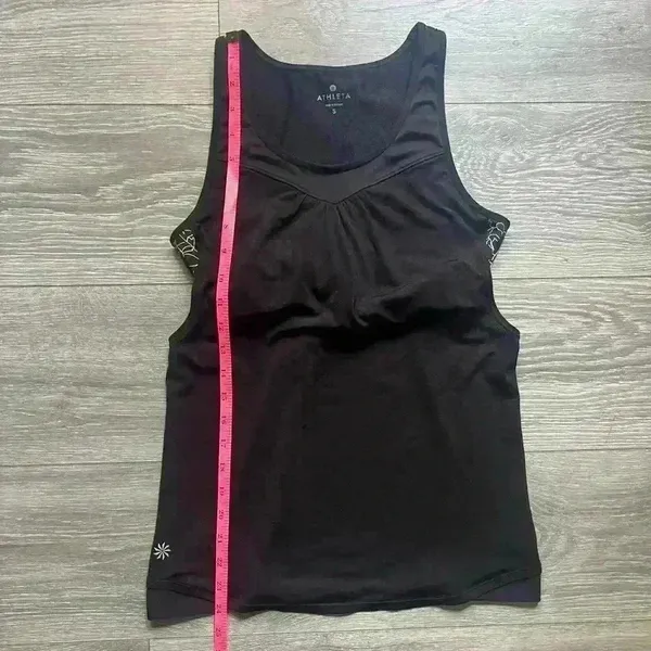 Athleta Black Gold Print Tank Shelf Bra Active Yoga Pilates Workout Gym Size S - Image 6