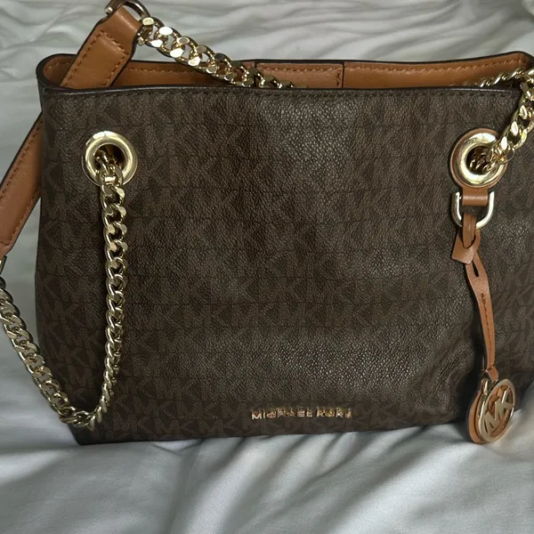 Michael Kors mini Dark Brown Shoulder Bag with Gold Chain - Image 2
