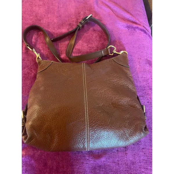 DOONEY & BOURKE Frederica Bag Pebbled Leather Tan Purse Shoulder / Crossbody - Image 7
