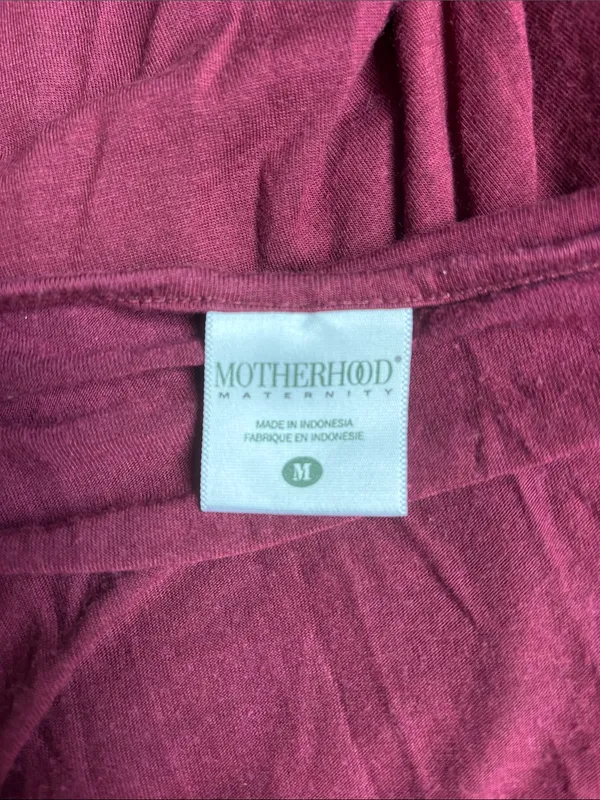 Motherhood Wine Lace-Trim Twist-Front Maternity Tunic - Image 2