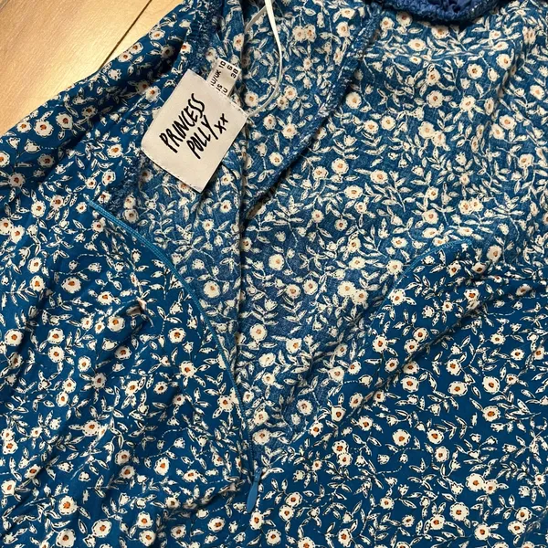 Princess Polly Georgia Blue Floral Sleeveless Mini Dress Sz 6 Cottagecore - Image 5