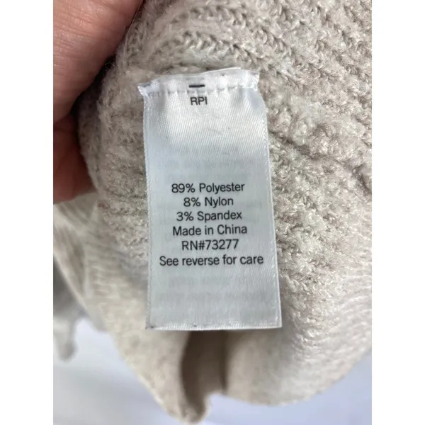 Nine West Mock Neck Stripe Sleeve Knit Sweater Size Large - Image 4