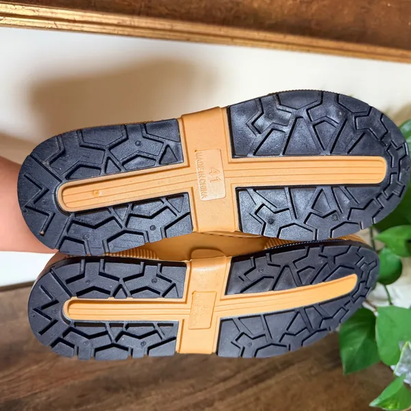 Womens EU 41 Tan‎ Brown Waterproof Ankle Rain Bots Lug Sole Pull On Outdoor Wet - Image 2