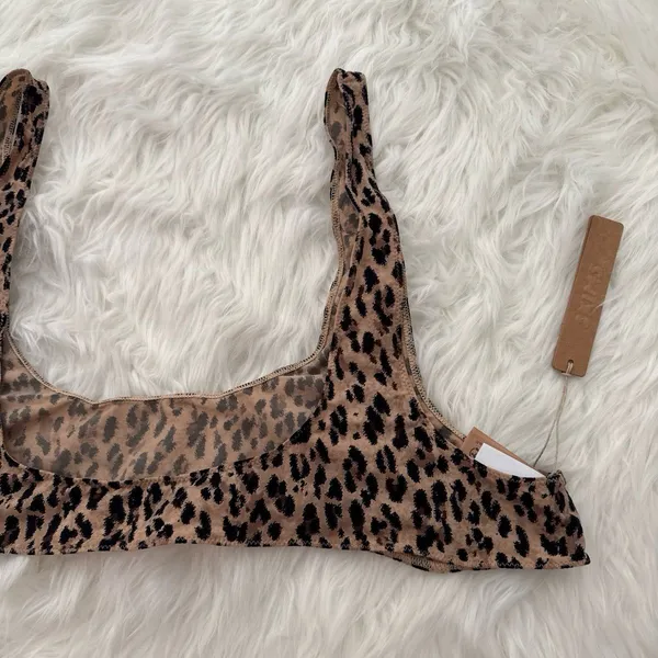 Skims Fits Everybody Micro Scoop Bralette Sienna Jaguar Print Size 4X - Image 6