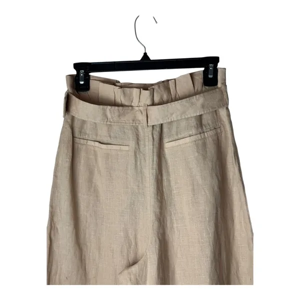 Tularosa‎ Pants Women Small Pink Paloma Linen Belted Paper Bag Wide Leg Preppy - Image 6