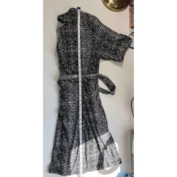 Apt. 9 Faux Wrap Dress Black White‎ Abstract Geometric V-Neck XL Officewear - Image 10