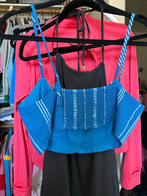 Free People Blue Top Crop - Image 5
