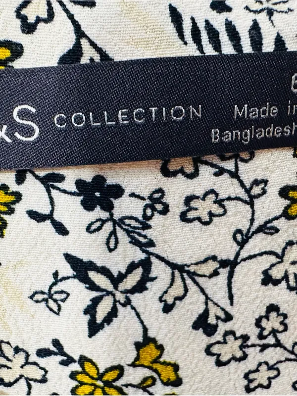 SD Collection Cream Floral Midi Dress with Olive Accents - Image 8