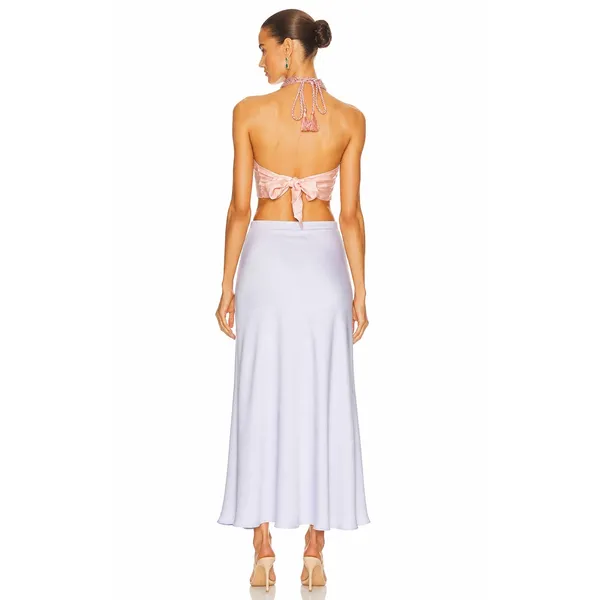 NWT My Beachy Side‎ Emily in Paris Beaded Halter Top Pink Medium - Image 2