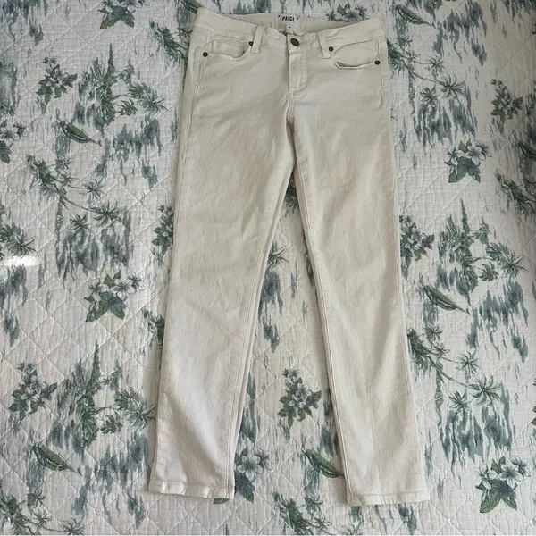 Paige Kylie Crop Jeans White 28 Skinny Stretch - Image 4