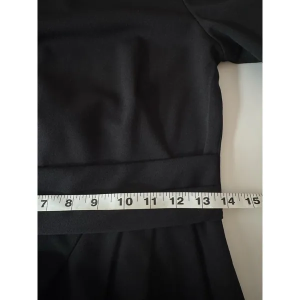 Calvin Klein Black Midi Dress 2 Tulip Pleated Front • Classic Office • Elegant - Image 9