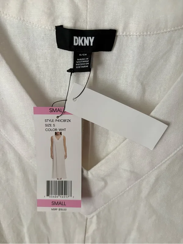 New NWT DKNY Women's Sleeveless linen blended maxi dress size S - Image 3