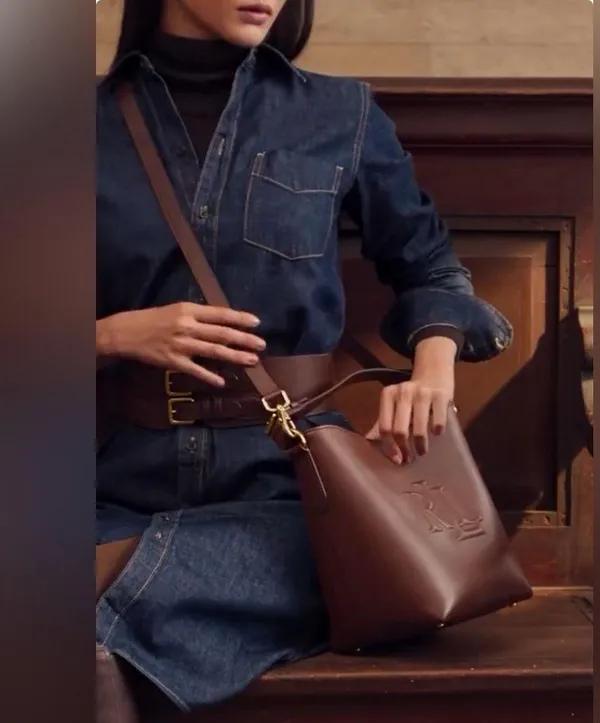 Lauren Ralph Lauren Leather Medium Witley Bucket Bag in Dark Mahogany, NEW $395 - Image 16