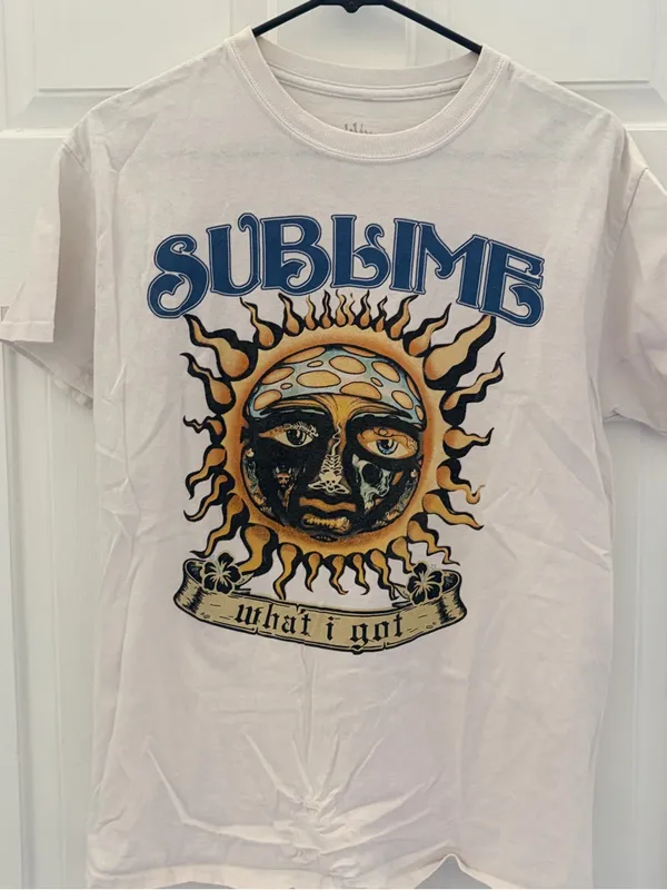 Sublime Logo Tee - White with Gray Print - Image 2
