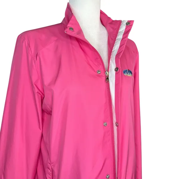 Ralph‎ Lauren Golf Medium Pink Womens Full Zip Windbreaker Jacket Embroidered - Image 3