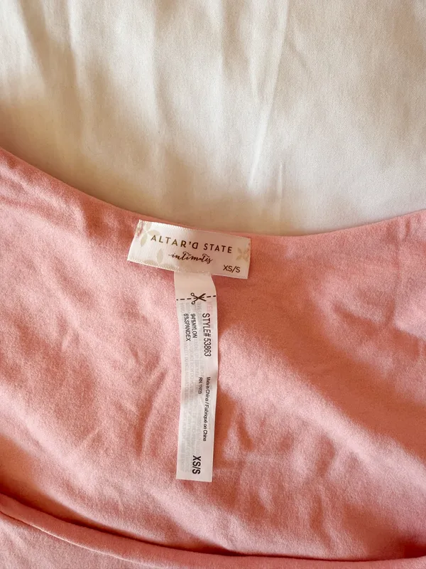Altar’d State Intimates Light Pink Square Neck Top Size XS/S - Image 3