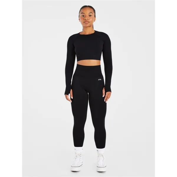 ABYL Seamless Long Sleeve Crop Top Size XS Lilac Thumbholes Gym Workout Active - Image 8