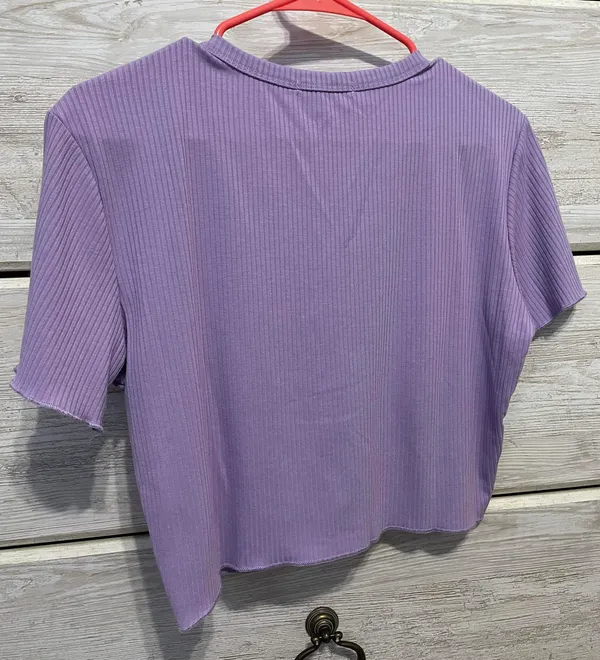 Romwe Purple Cropped Top - Image 2