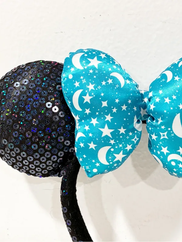 Disney Parks Walt Disney World Minnie Mouse Sorceror Moon Star Sequin Bow Ears - Image 2