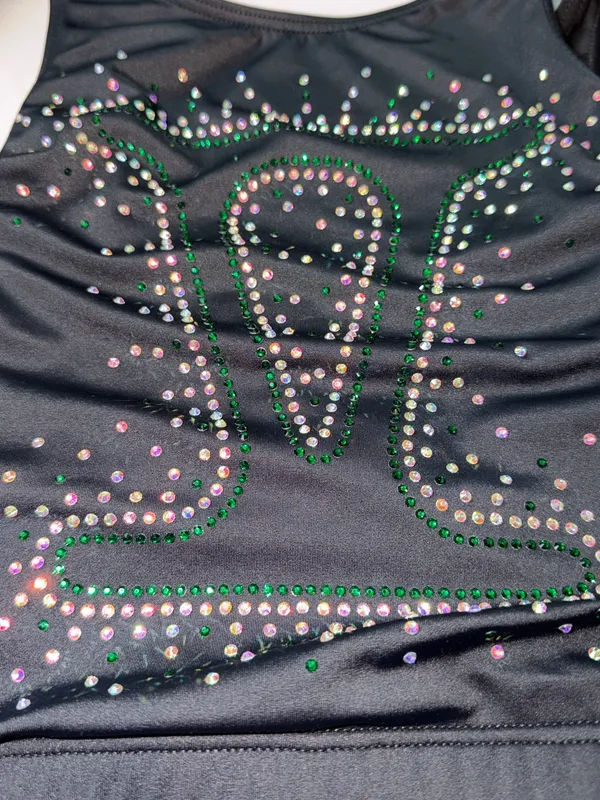 Weissman Black Dancewear Bodysuit Top Size M - Image 7