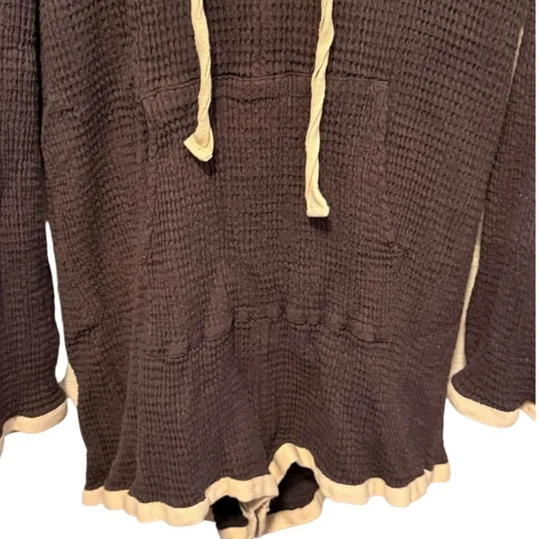 Free People‎ Waffle Textured Hoody Shorts Romper - Image 3