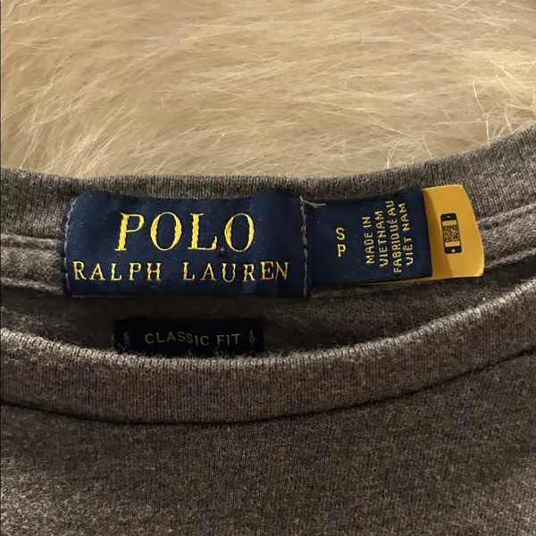 Polo by Ralph Lauren Charcoal Tee with Multicolor Logo - Image 3