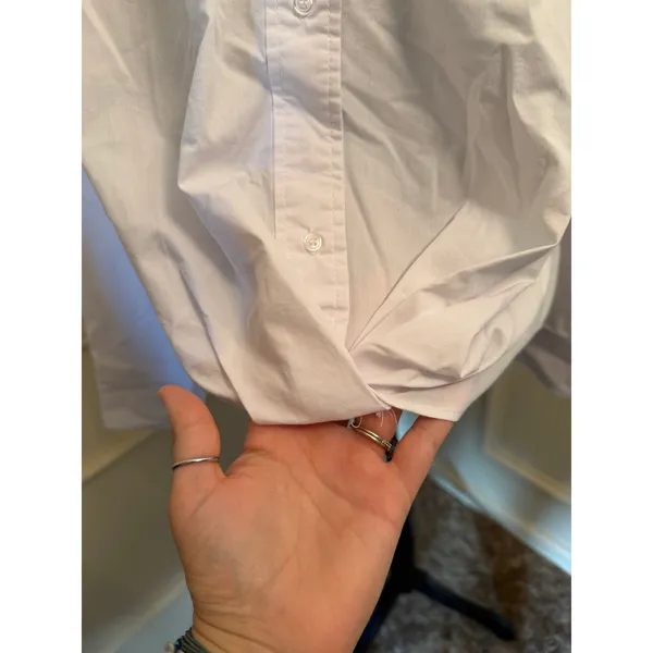 Revolve House of Harlow 1960 White Asymmetric Twist Front Button Down Shirt - Image 6