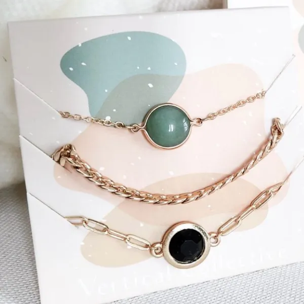 NIB Vertical Collective – Alora Bracelet Layering Set ($52.00) Green - Image 2