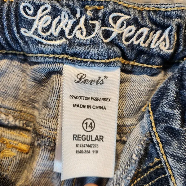 Levis‎ Jeans Womens 14 (Fits 25x28) Medium Wash Stretch Low Rise Straight Leg - Image 10