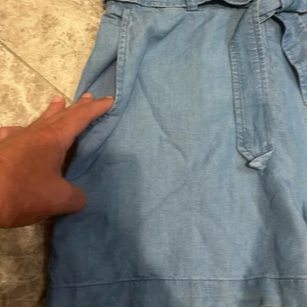 LC Lauren Conrad 3" High-Waisted Paperbag Shorts Chambray NEW Small - Image 7